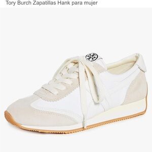 Tory Burch White and Tan Sneakers